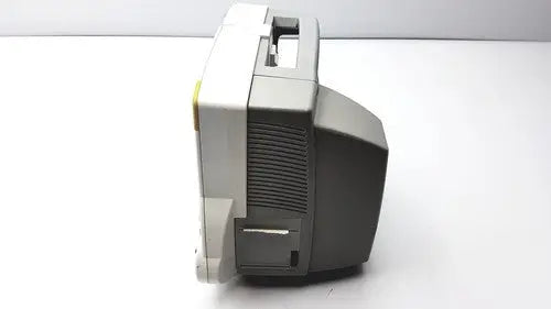 Gray and white vintage crt monitor with ribbed side panel of philips intellivue m4605a mp30 patient monitor