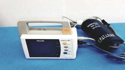 Philips IntelliVue MP2 Patient Monitor with Blood Pressure Cuff, 23-33cm 2774 Patient Monitor, as-is (for parts) product photo 1