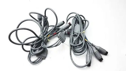 Tangled bundle of gray xbox 360 controller cables with multiple connectors for philips intellivue mp30 m4605a stand