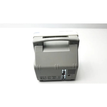 Back view of gray Philips IntelliVue MP5SC touch screen patient monitor with handle and ventilation slots working condition