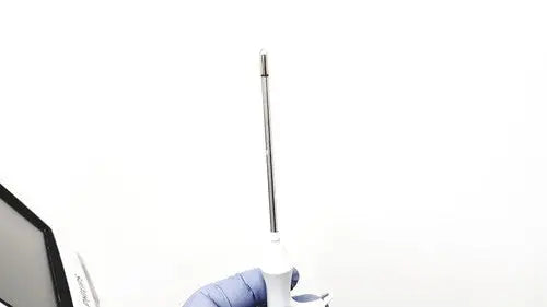 White-handled surgical electrosurgical pen with metallic slender tip for philips intellivue mp5t healthcare monitor use