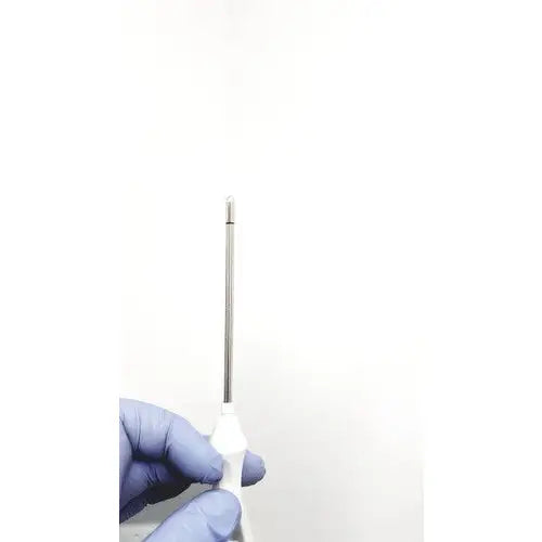 White-handled medical instrument with a slender metallic shaft for philips intellivue mp5t patient monitor use