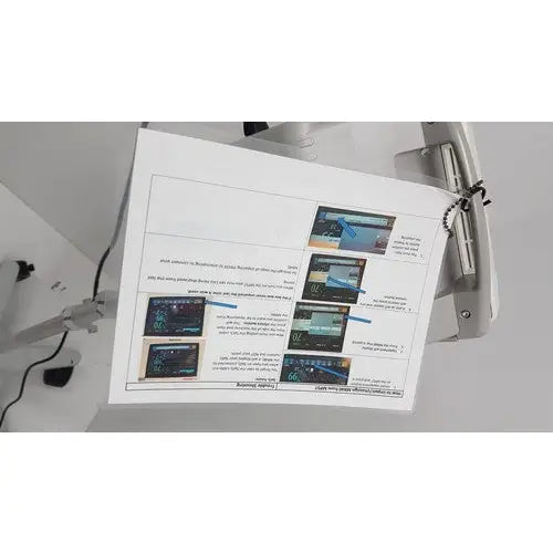 White paper document with text and grid of computer monitor screenshots showcasing philips intellivue mp5t patient monitor features