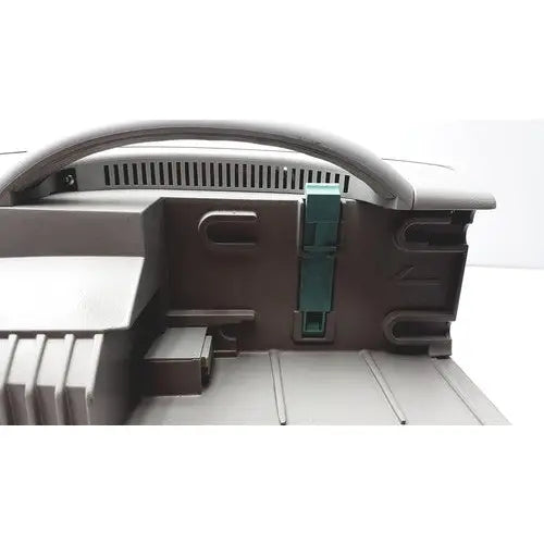 Gray plastic toy car with green clip detail and molded lettering featured with philips intellivue patient monitor branding