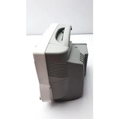 Philips intellivue patient monitor gray plastic crt monitor with beige bezel and vertical ventilation slits on the side