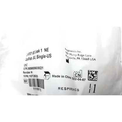White plastic packaging for philips l af531 ee leak single-us ref respiratory device capstrap strap