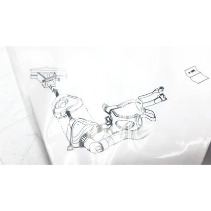 White plastic bag with black line drawing of respiratory mask tubing for philips l af531 ee leak reuse medical capstrap