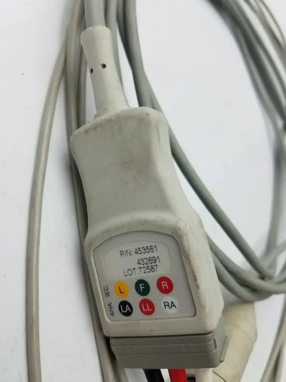 Philips M1503A 3-lead Grabber Patient Cable ECG 453561 432691 ECG Patient Cable, second-hand product photo 4