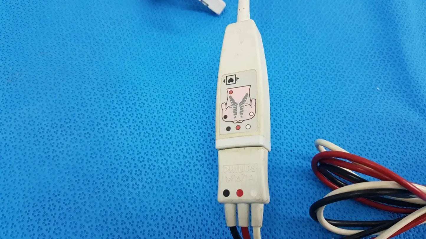Philips M1671A 3-Lead ECG/EKG Trunk Cable with Grabber Clip Leads ECG Trunk Cable, second-hand product photo 4
