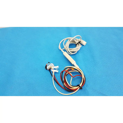 White and black coiled medical cable with multiple colored wires for philips m1671a 3-lead ecg leadset use
