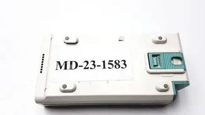 White plastic philips m3001a a03 module with teal latch and four silver screws labeled md-23-1583 on the front side