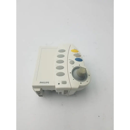 White philips m8026-60002 speed point bedside monitor remote keypad with central dial and colored function keys