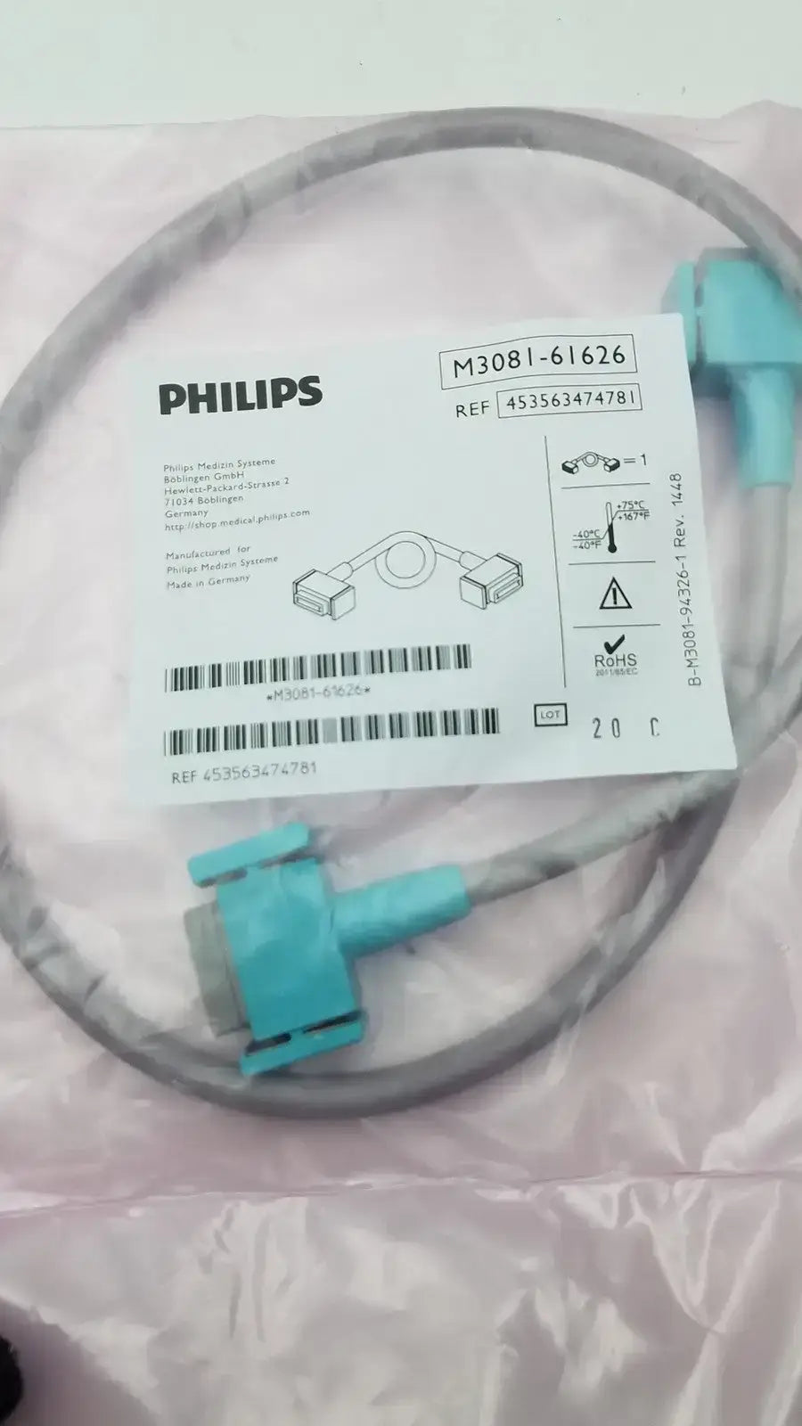 Philips MSL Patient Monitoring Link Cable M3081-61626 Ref 453563474781 Patient Monitor Link Cable, new product photo 2