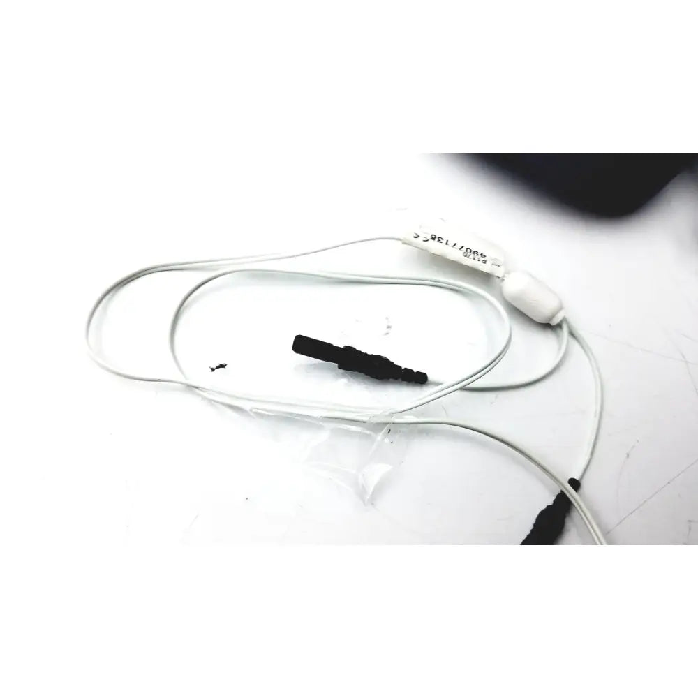 White earbud cable with black connector and white housing for philips respiironics alice pdx portable sleep diagnostic system accessories