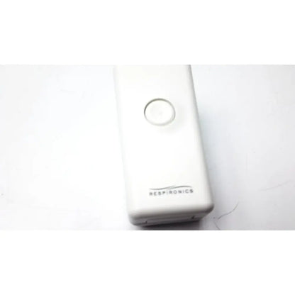 White rectangular philips respiironics alice pdx portable sleep diagnostic device with circular button and subtle branding