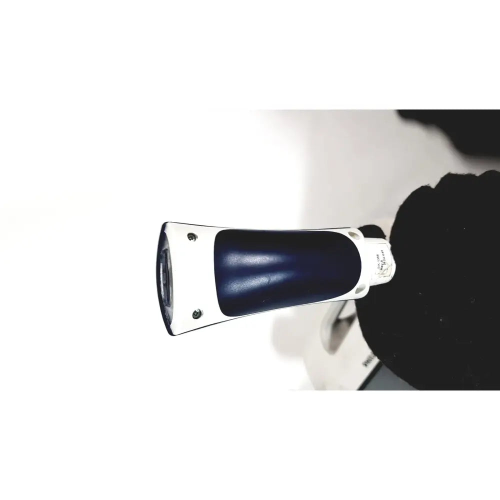 A sleek modern handheld scanner with navy blue and white body for philips suresigns vs4 patient monitor use