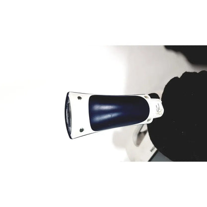 A sleek modern handheld scanner with navy blue and white body for philips suresigns vs4 patient monitor use