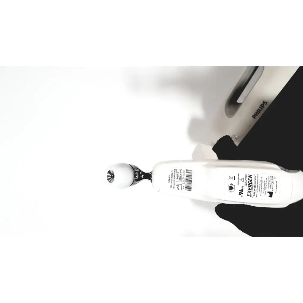 White philips suresigns vs4 patient monitor with exergen temporal scanner featuring a sleek ergonomic design