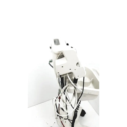 White medical cart with cables and mounted device of philips suresigns vs4 vital signs monitor for spO2 nibp temp scanning