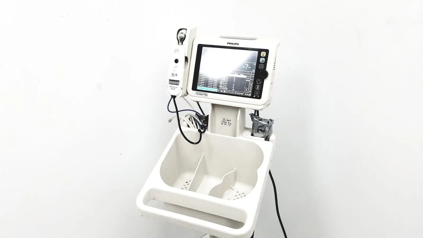Reuse Medical Philips SureSigns VS4 Vital Signs 863283 with Temporal Scanner & Rolling Stand Patient Monitors, second-hand product photo 1