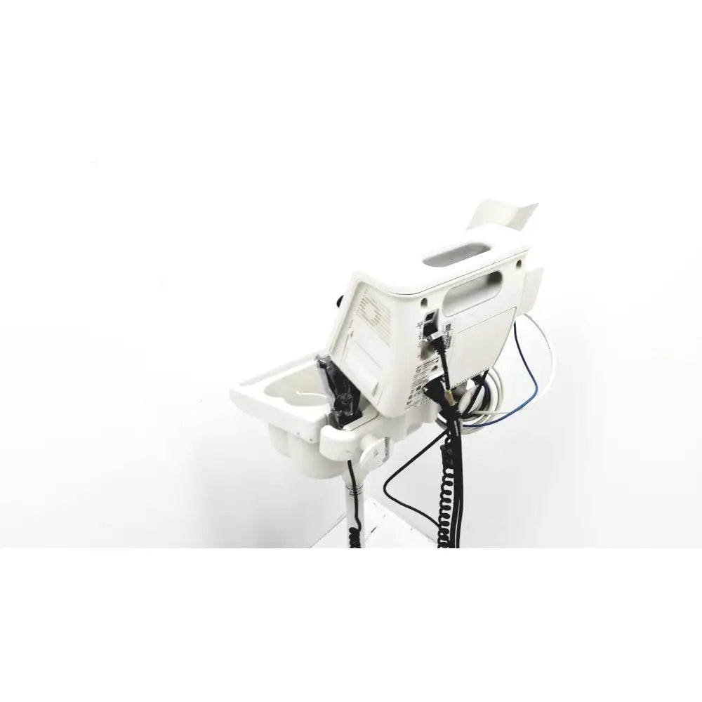 White philips suresigns vs4 medical infusion pump with sleek compact design and visible tubing connections on rolling stand