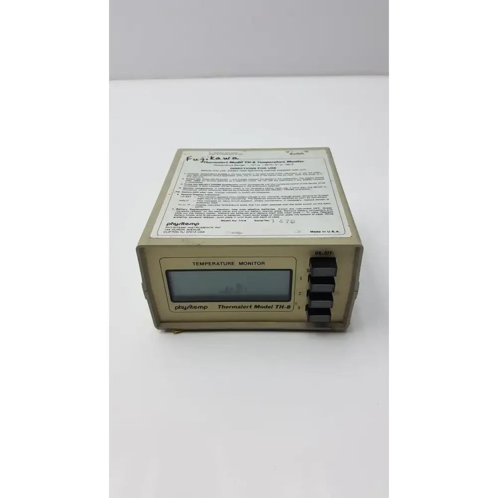 Physitemp Temperature Monitor Thermalert Model TH-8 Temperature Monitor, second-hand product photo 3