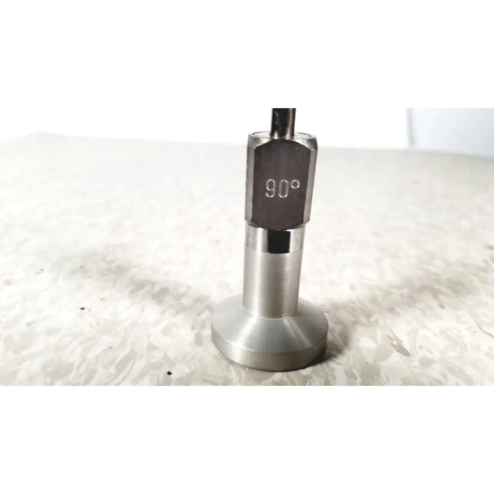 Silver metallic 90 degree arthroscope angle gauge with hexagonal head and cylindrical body for reuse medical use