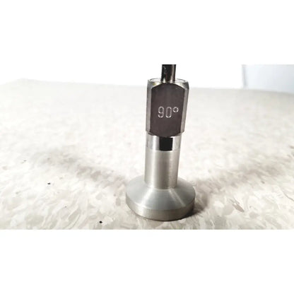 Silver metallic 90 degree arthroscope angle gauge with hexagonal head and cylindrical body for reuse medical use