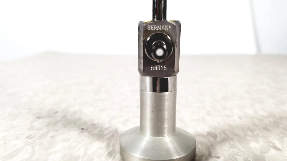 Pilling 50-4010 90 degree arthroscope impact tester with polished chrome finish and engraved serial number for reuse medical use