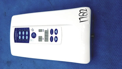 White rectangular Planmeca Intra control pad with blue panel and digital displays for Planmeca Intra x-ray settings