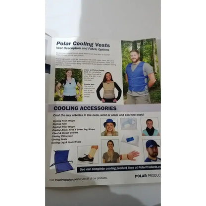 POLAR Adjustable Zipper Cooling Vest with (5-12) Kool Max® Packs 4.5" x 6" Cooling Vest, second-hand product photo 6