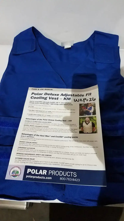 POLAR Adjustable Zipper Cooling Vest with (5-12) Kool Max® Packs 4.5" x 6" Cooling Vest, second-hand product photo 7