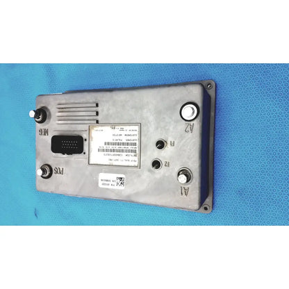 Gray metallic polaris control module ecu ecm with labeled ports and barcode sticker on the back side of the device