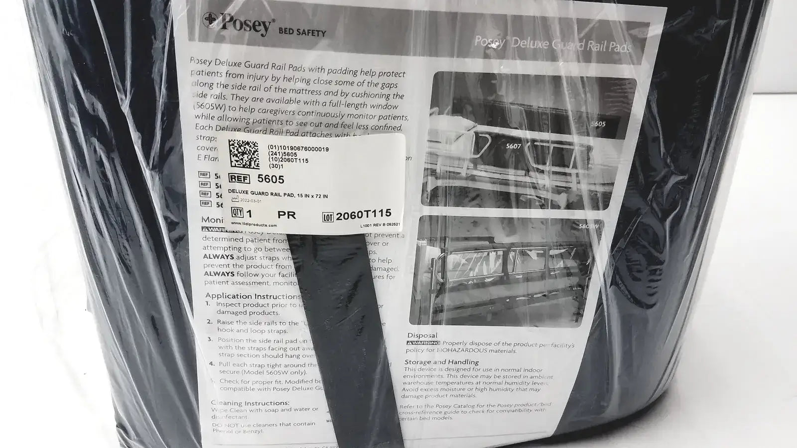 Posey Bed Safety 5605 Deluxe Guardrail Pad, 15 in x 72 in Guardrail Pad, second-hand product photo 5