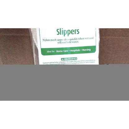 Posey quick dry slippers white box with green label featuring nylon mesh upper and non slip rubber soles size l lot of 50