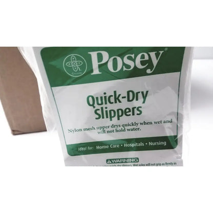 Posey quick dry slippers with nylon mesh upper and non slip rubber soles in white size l packaged in clear plastic lot of 50