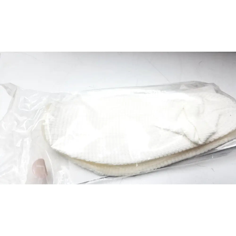 White knit sock in clear plastic packaging for posey quick dry slippers with slip rubber soles size l lot of 50