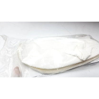 White knit sock in clear plastic packaging for posey quick dry slippers with slip rubber soles size l lot of 50