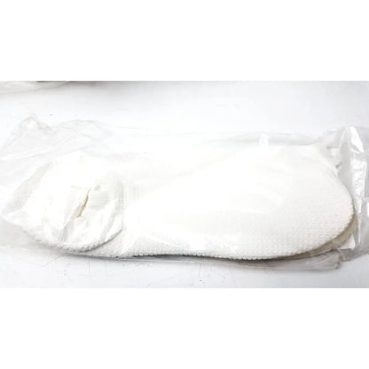 White plush foot spa pad in clear packaging for posey quick dry slippers with non slip rubber soles size xl lot of 32