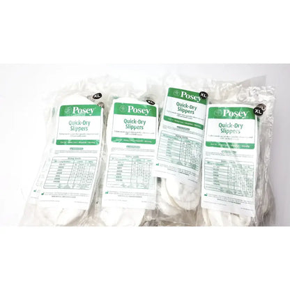 Reuse Medical Posey Quick Dry Slippers Non Slip Rubber Soles White Size XL - Lot of 32 Other Daily Living Aids, second-hand product photo 1