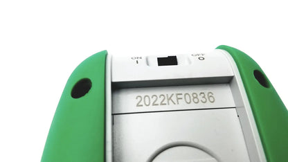 Green and white posey sitter elite 8345 patient fall monitor alarm with on off switch and serial number 2022kf0836