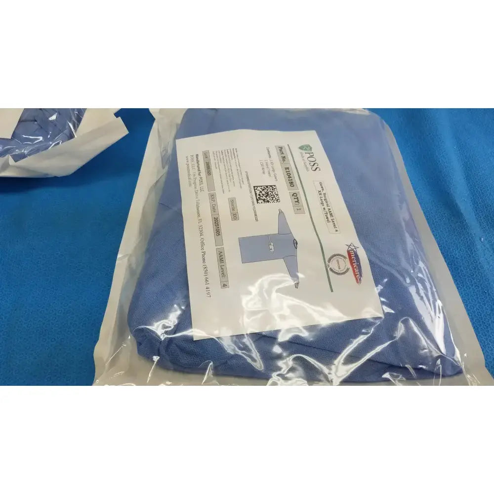 Poss Medical Supplies E104180 AAMI Level 4 Surgical Gown, XX-Large - Lot of 2 Surgical Gown, new product photo 3