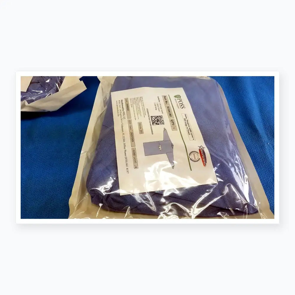 Poss Medical Supplies E104180 AAMI Level 4 Surgical Gown, XX-Large - Lot of 2 Surgical Gown, new product photo 3