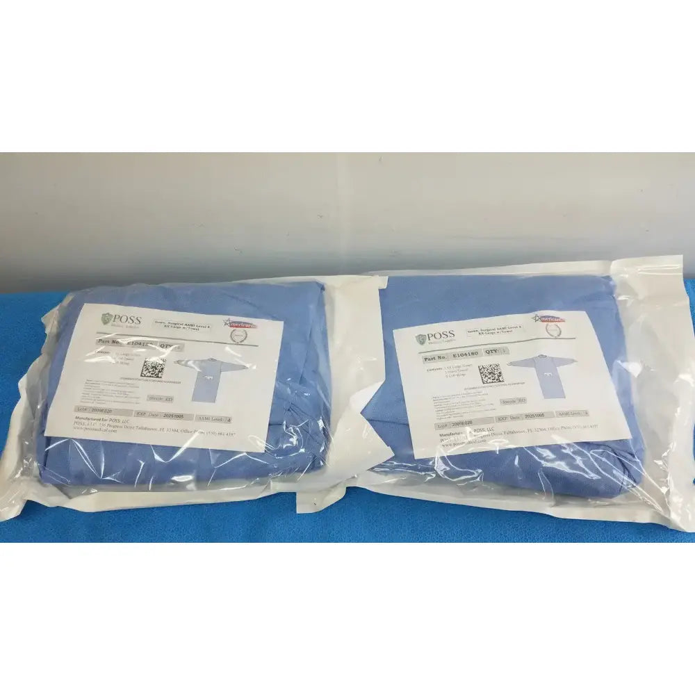 Poss Medical Supplies E104180 AAMI Level 4 Surgical Gown, XX-Large - Lot of 2 Surgical Gown, new product photo 1