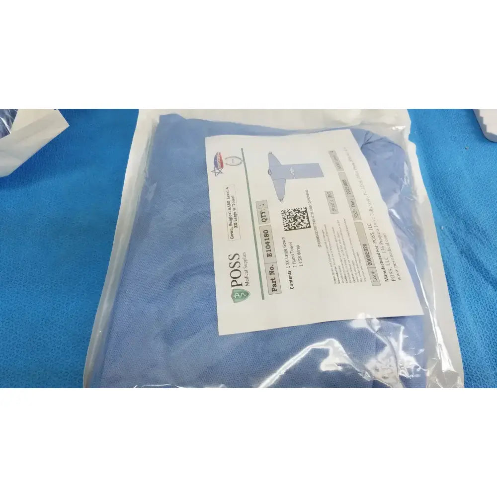 Poss Medical Supplies E104180 AAMI Level 4 Surgical Gown, XX-Large - Lot of 2 Surgical Gown, new product photo 5