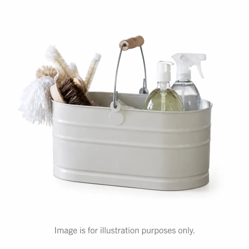 Powder-Coated Steel Utility Caddy with Wood Handle - Equipment Caddy