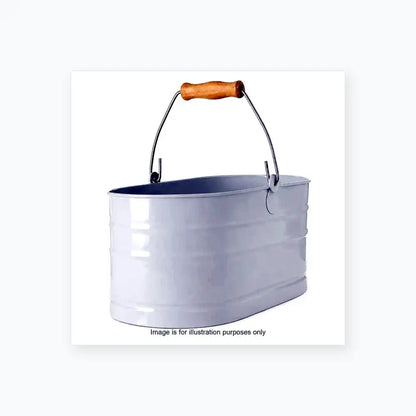 Powder-Coated Steel Utility Caddy with Wood Handle - Equipment Caddy
