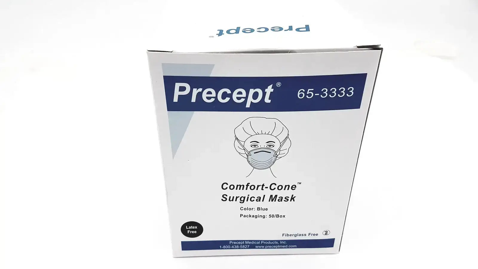Precept 653333 Comfort Cone Molded Surgical Face Mask Blue 50/Box Surgical Face Mask, new product photo 1
