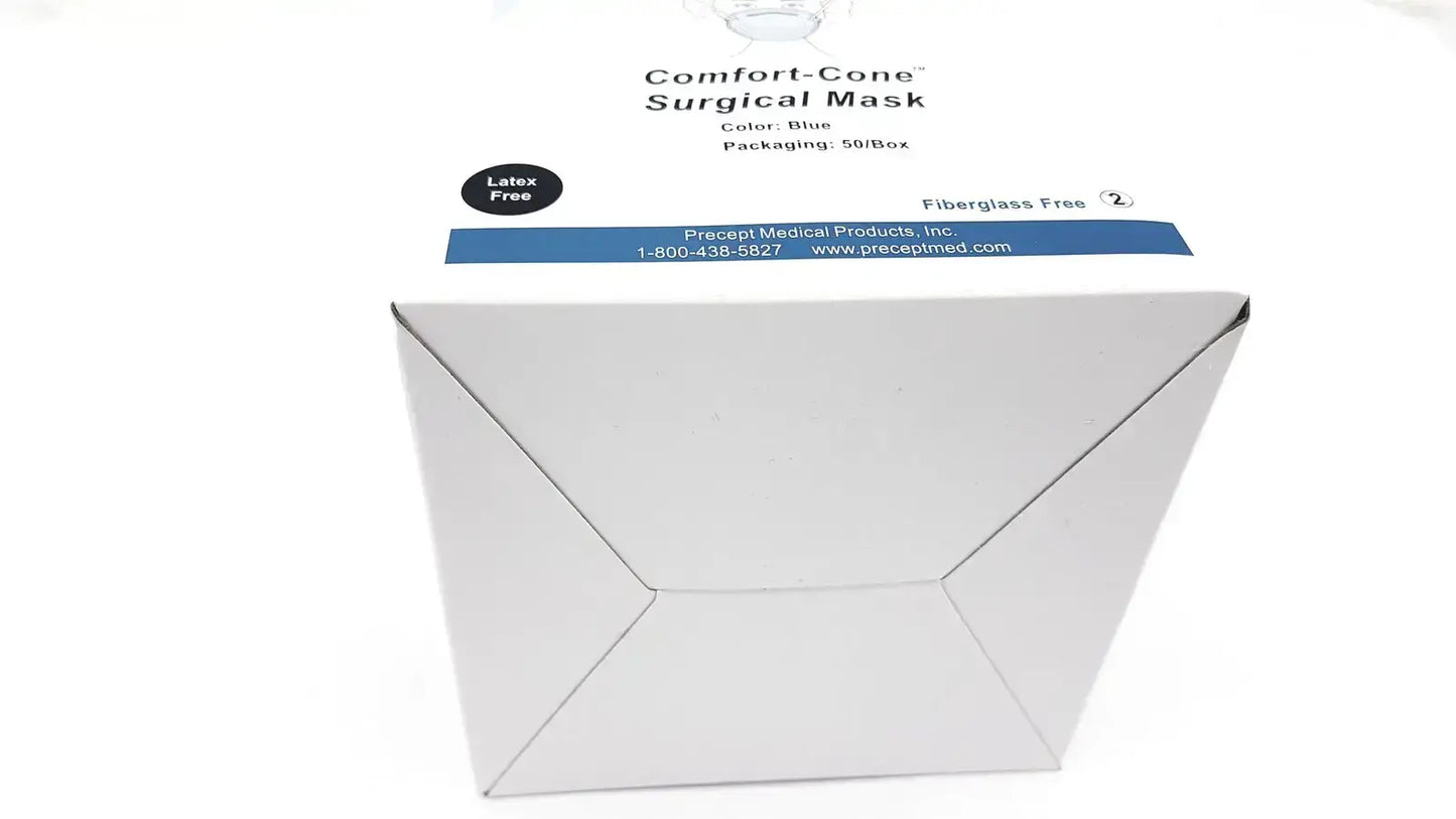 Precept 653333 Comfort Cone Molded Surgical Face Mask Blue 50/Box Surgical Face Mask, new product photo 4