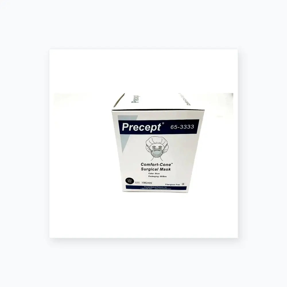 Precept 653333 Comfort Cone Molded Surgical Face Mask Blue 50/Box Surgical Face Mask, second-hand product photo 2